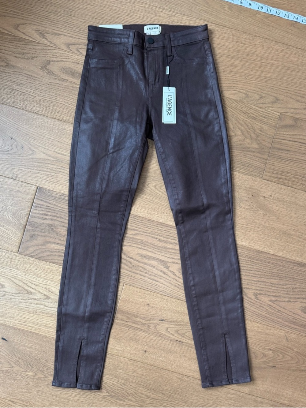 L’Agence Jyothi Coated High-Rise Skinny Jeans - Size 26 - NWT - Cocoa Coated